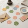 Custom exquisite journal and bakery packaging smiley round labels