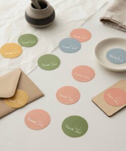Custom exquisite journal and bakery packaging smiley round labels