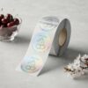 Glossy holographic adhesive stickers for food packaging