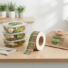 Custom eco-friendly food packaging roll adhesive stickers