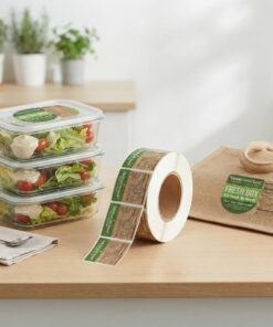 Custom eco-friendly food packaging roll adhesive stickers