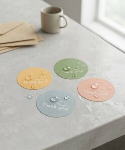 Custom Morandi color smiley face thank you sealing round adhesive labels wholesale