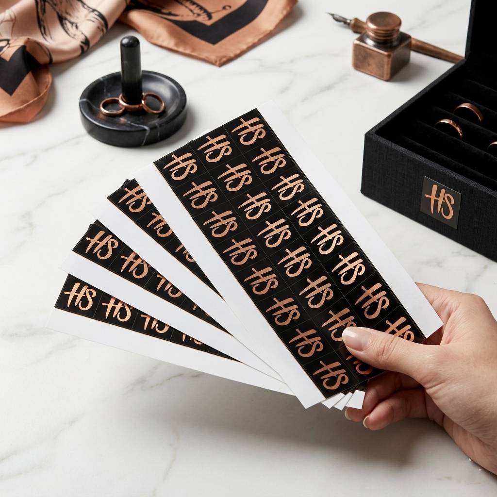 Custom eco-friendly black logo adhesive sticker rolls Custom eco-friendly black logo adhesive sticker rolls