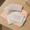Double-sided printed merchandise unboxing insert cards