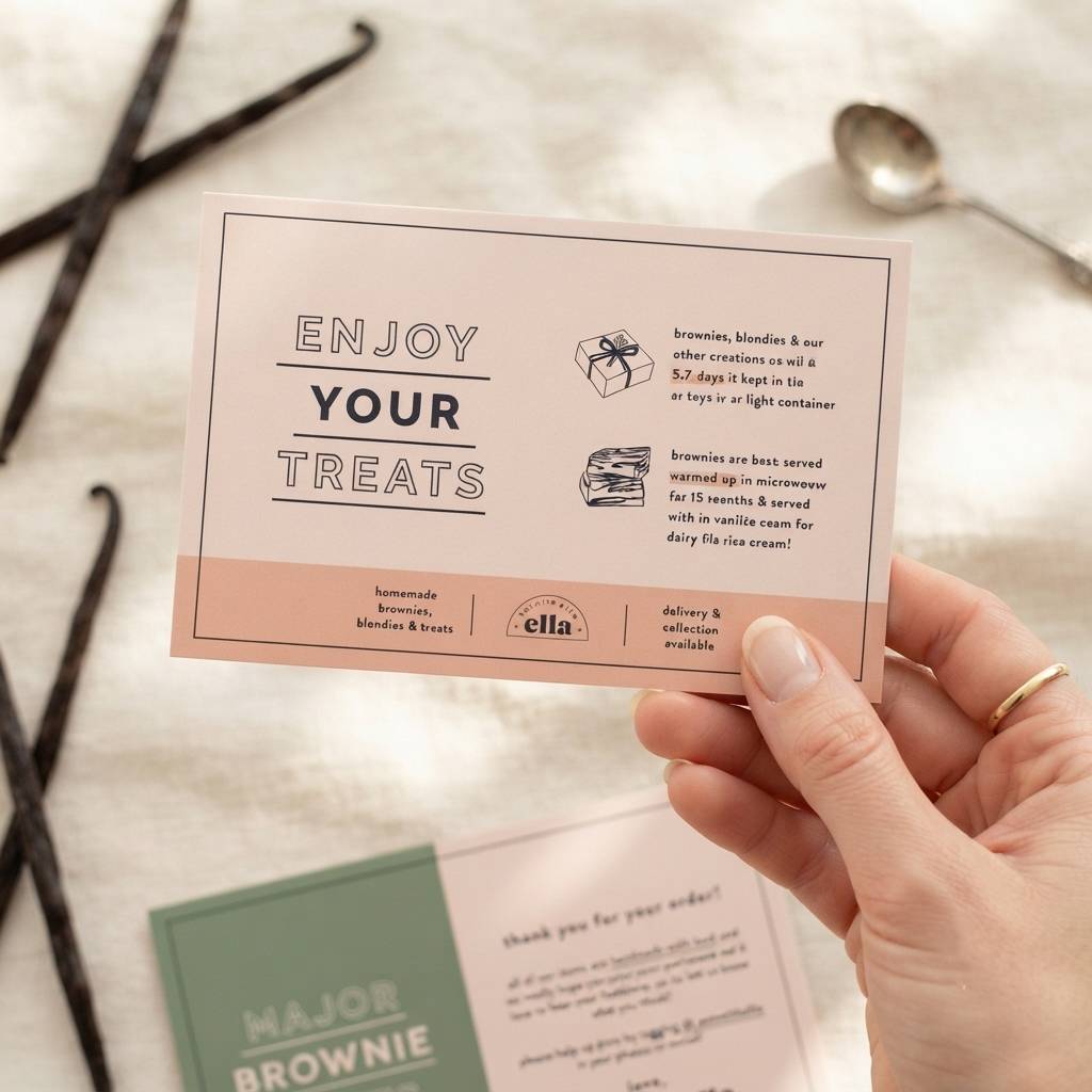 Thank You Card 03 Custom printed multi-color pastry brand Thank You cards