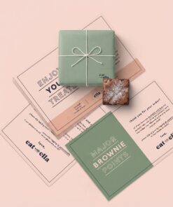 Bespoke food gift box insert and Thank You cards