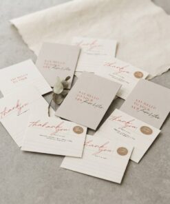 Bespoke heavyweight textured paper Thank You notes