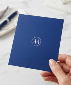 Eco-friendly embossed logo folded insert cards wholesale