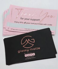Personalized pink and black cardboard insert cards wholesale