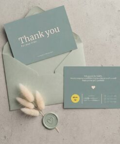 Morandi green business packaging thank you card bulk