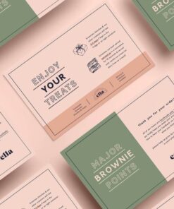 Custom two-tone cardboard Thank You Cards for food packaging