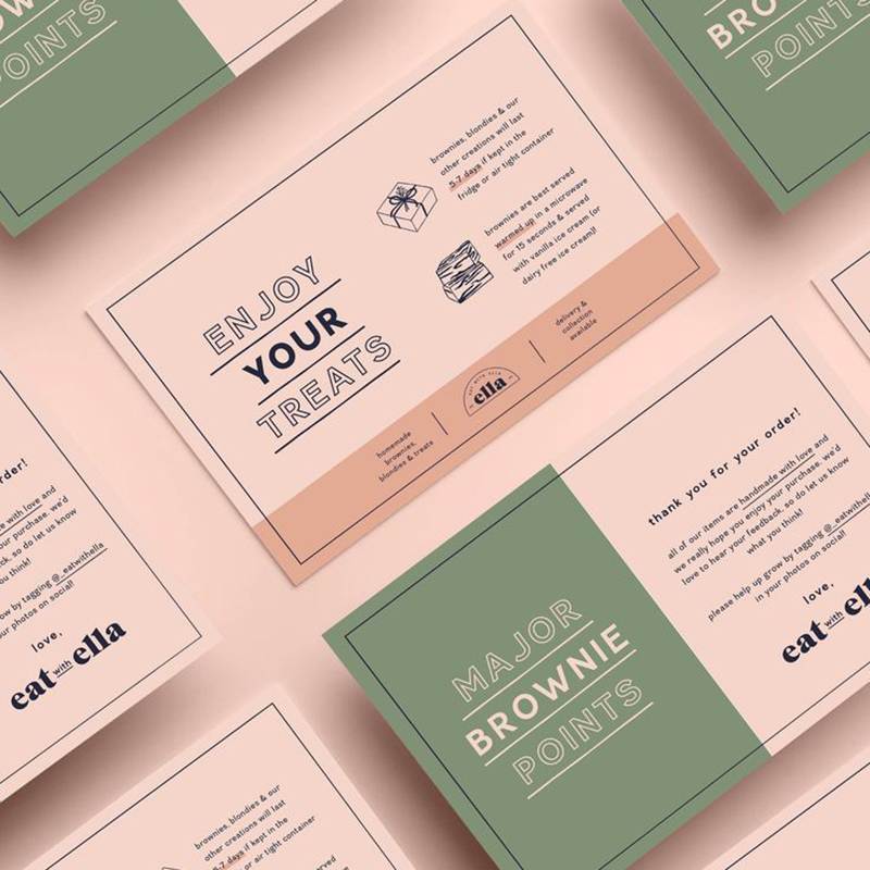 Custom two-tone cardboard Thank You Cards for food packaging Custom two-tone cardboard Thank You Cards for food packaging