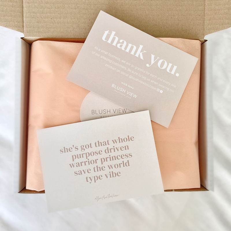 Thank You Card 06 Custom minimalist beige cardboard Thank You Cards