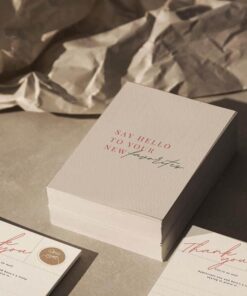 Custom deckle edge textured Thank You Cards