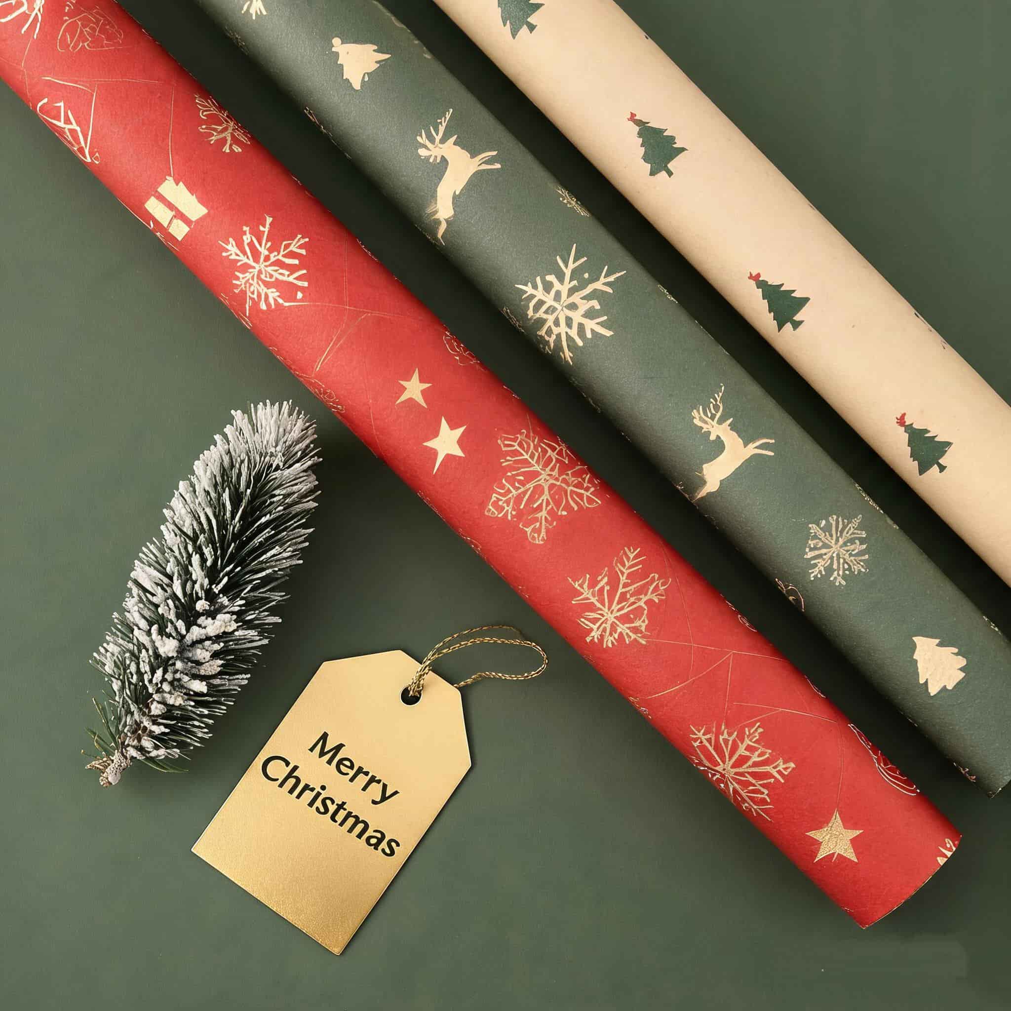 Custom Pattern Recycled Holiday Tissue Paper Rolls with Gold Stamping Custom Pattern Recycled Holiday Tissue Paper Rolls with Gold Stamping