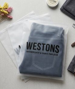 Eco-friendly garment packaging bags with logo printing