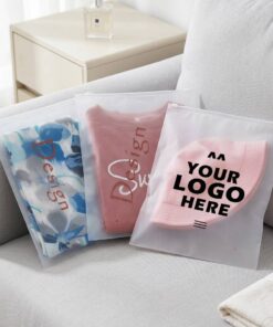 Matte plastic slider bag for apparel packaging