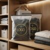 Custom Gold Stamping Logo Frosted Plastic Zipper Garment Bags