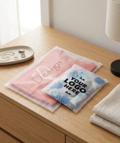 Custom logo frosted slider zipper bag for clothing