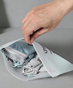 Custom frosted underwear zipper packaging bag with printing