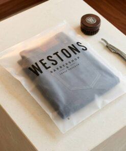 Custom logo printed frosted zipper bag for apparel