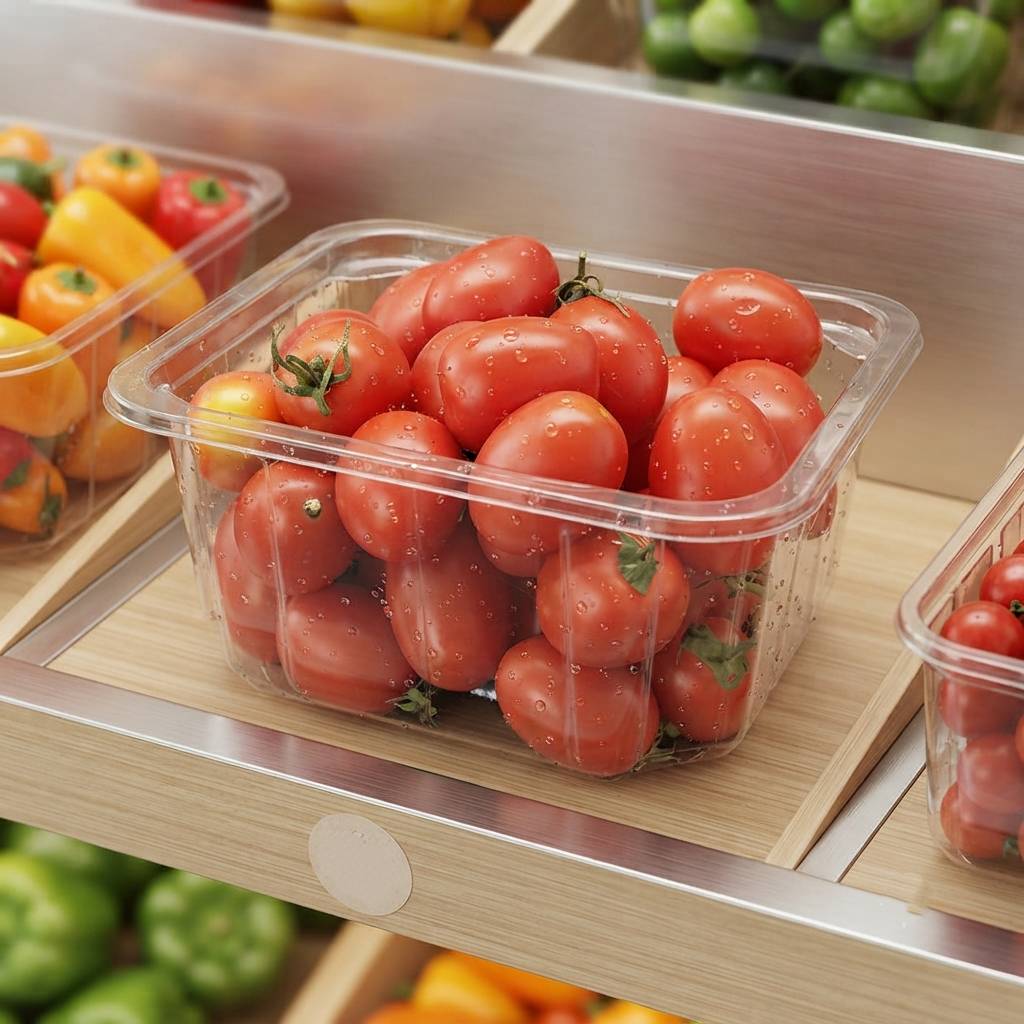 Custom Clear PET Plastic Fruit Packaging Box For Supermarket Display Custom Clear PET Plastic Fruit Packaging Box For Supermarket Display