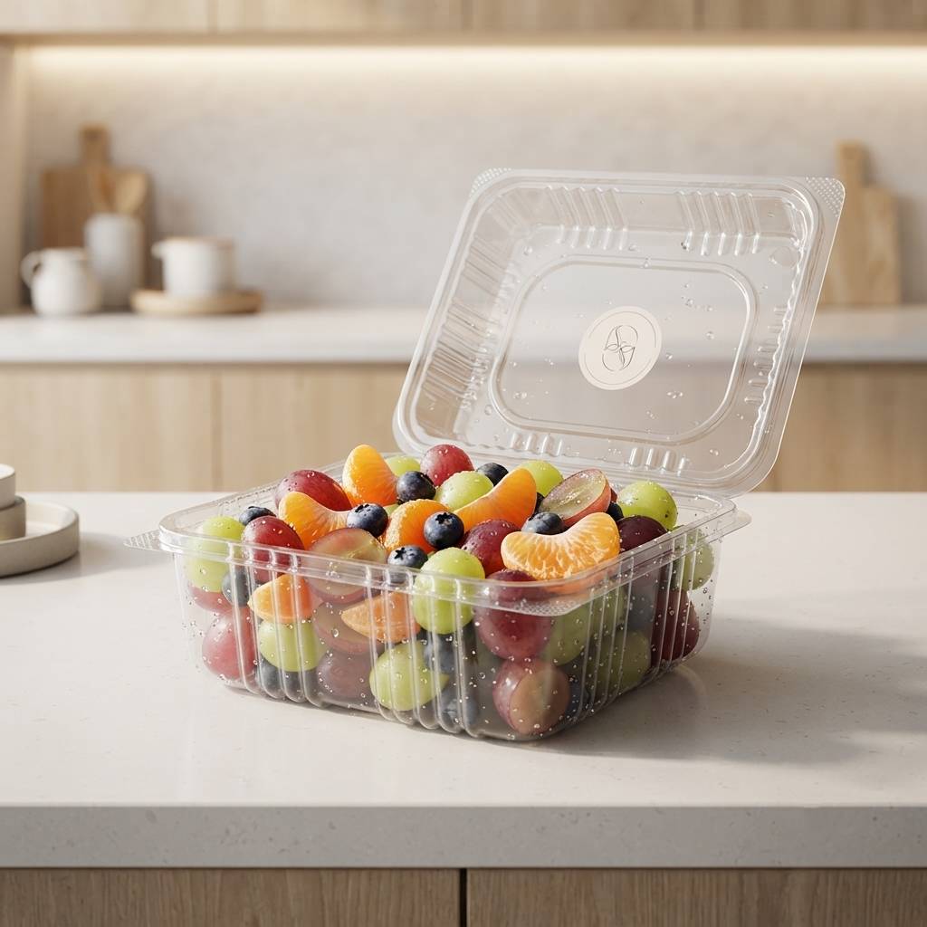 Custom Transparent PET Clamshell Box For Fresh Fruit Food Packaging Custom Transparent PET Clamshell Box For Fresh Fruit Food Packaging