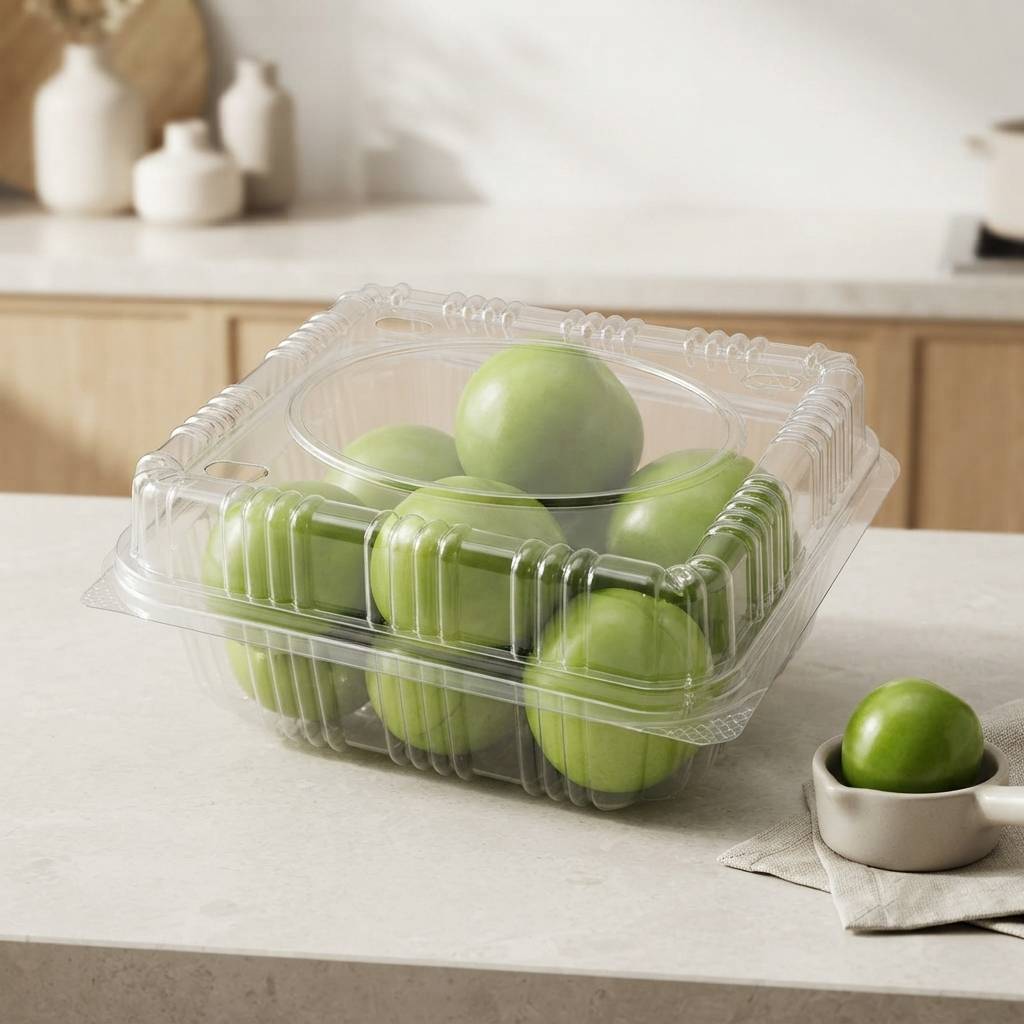 Personalized Clear PET Plastic Produce Container For Retail Fruit Shelves Personalized Clear PET Plastic Produce Container For Retail Fruit Shelves