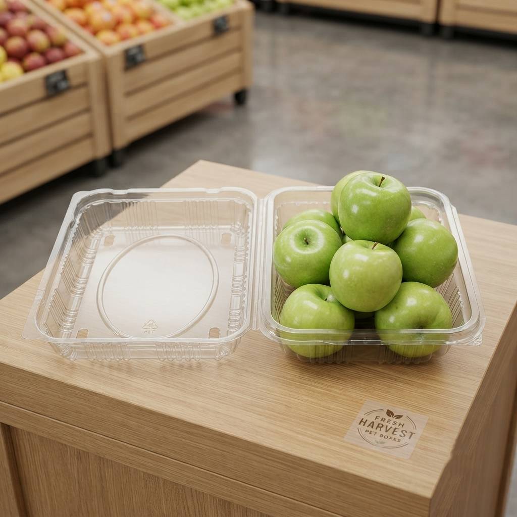 Custom Eco Friendly Clear PET Box For Fresh Apple Storage Custom Eco Friendly Clear PET Box For Fresh Apple Storage
