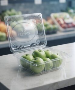 Wholesale Transparent PET Plastic Container For Fresh Green Apples And Produce