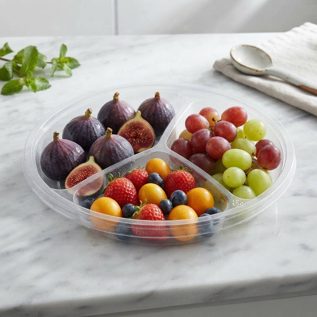 Wholesale Transparent PET Plastic 3 Compartment Fruit Container For Fresh Produce Wholesale Transparent PET Plastic 3 Compartment Fruit Container For Fresh Produce