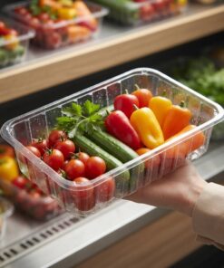 Custom Clear PET Plastic Packaging Box For Fresh Vegetables And Fruits