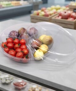 Custom Clear PET Plastic Divided Fruit Tray For Party Platter Display