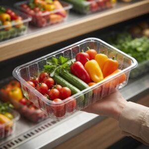 Custom Clear PET Plastic Packaging Box For Fresh Vegetables And Fruits Custom Clear PET Plastic Packaging Box For Fresh Vegetables And Fruits
