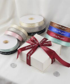 Personalized Satin Ribbon With Custom Text For Packaging