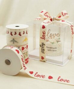 Personalized Handmade With Love Ribbon Rolls For Bakery Craft