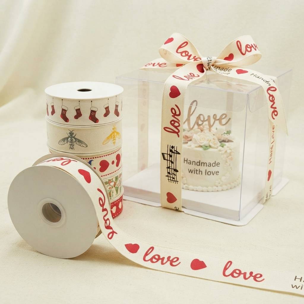 Personalized Handmade With Love Ribbon Rolls For Bakery Craft Personalized Handmade With Love Ribbon Rolls For Bakery Craft