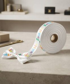 Custom Logo Printed Satin Ribbon Rolls For Boutique Decor