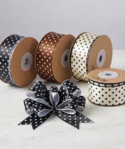 Custom Vintage Style Polka Dot Fabric Ribbons For Bows