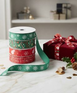 Personalized Winter Holiday Fabric Ribbons For Boutique Boxes