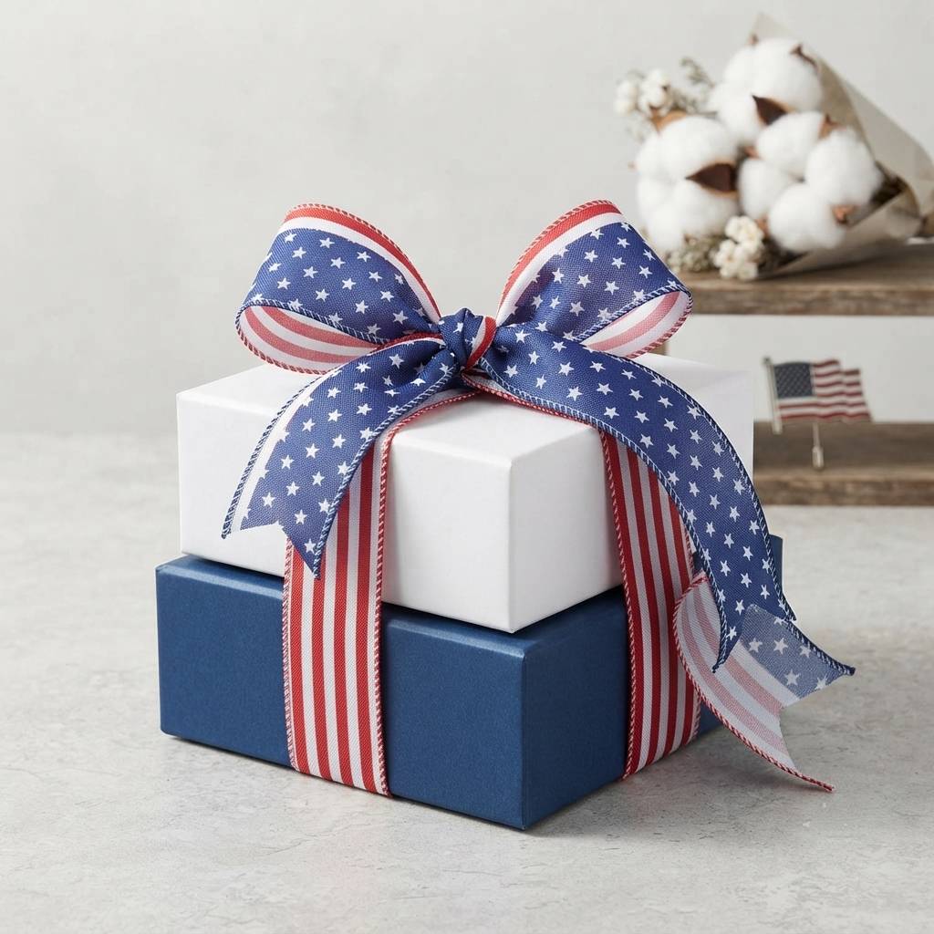 Custom Vintage American Flag Fabric Ribbons For Bows Custom Vintage American Flag Fabric Ribbons For Bows