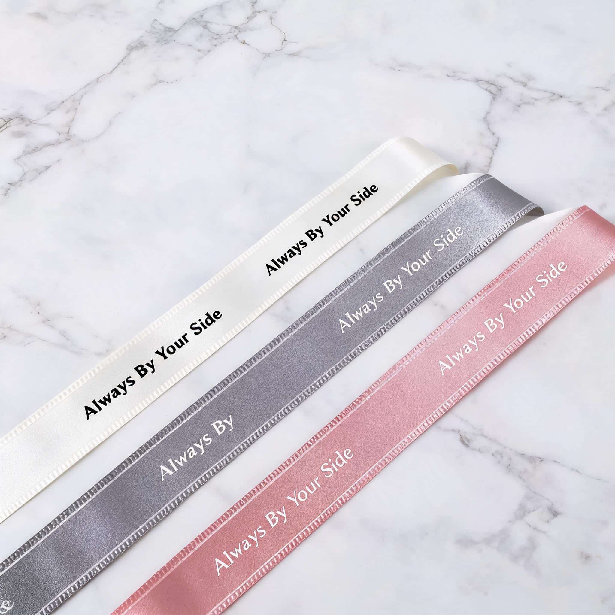 Personalized Logo Satin Ribbon Rolls For Crafting And Decor Personalized Logo Satin Ribbon Rolls For Crafting And Decor