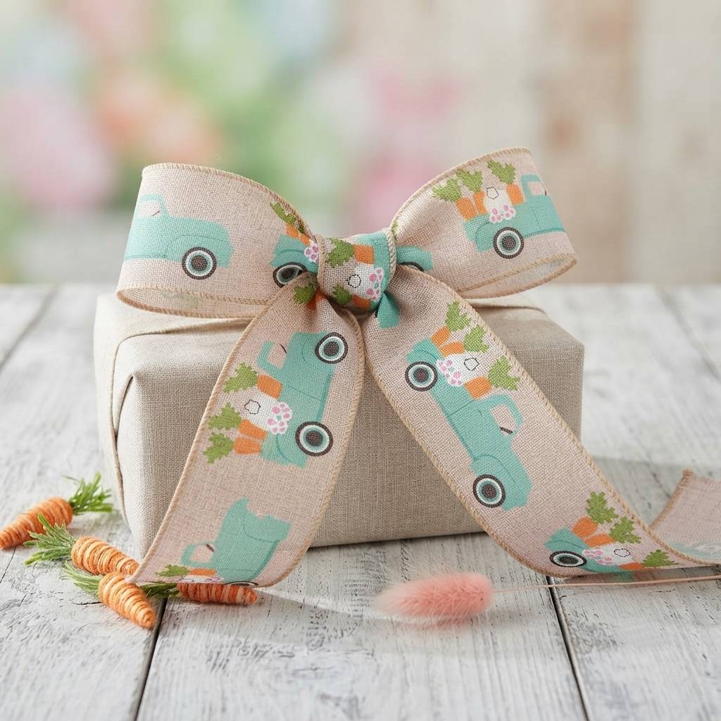 Custom Rustic Burlap Style Ribbons For Spring Gift Wrapping Custom Rustic Burlap Style Ribbons For Spring Gift Wrapping