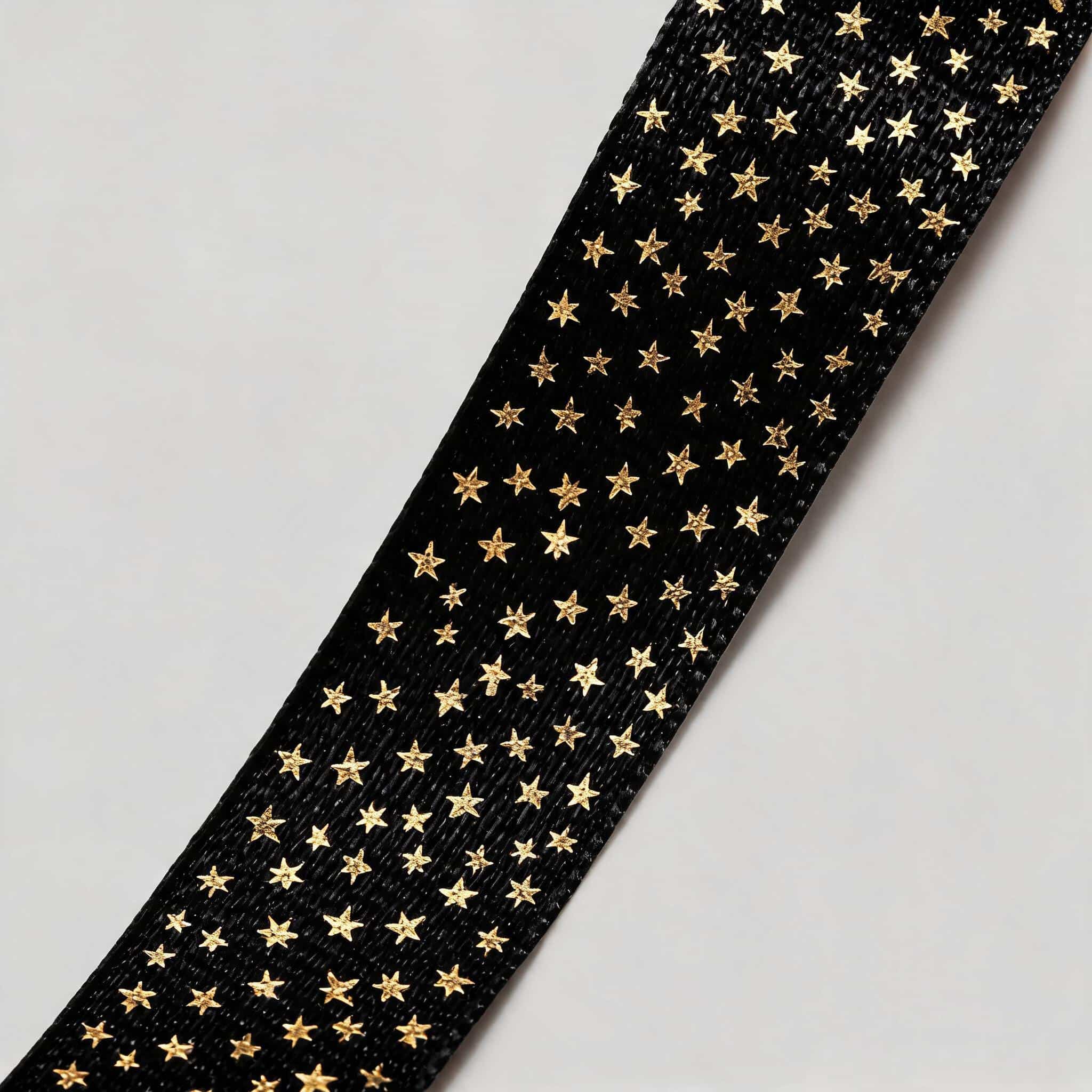 Custom Glittering Star Print Fabric Ribbons For Gift Boxes Custom Glittering Star Print Fabric Ribbons For Gift Boxes