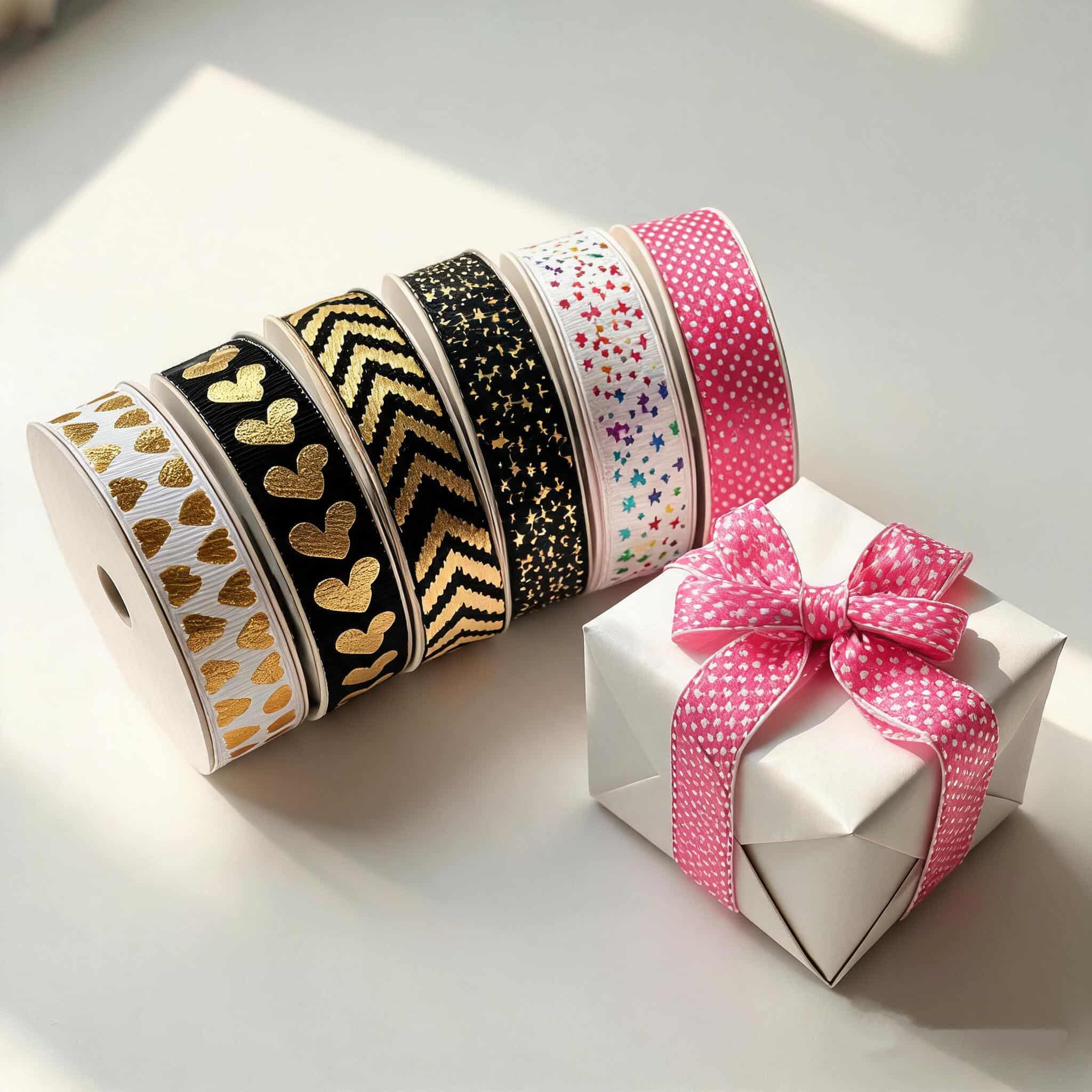 Wholesale Custom Luxury Foil Printed Ribbon Rolls For Packaging Wholesale Custom Luxury Foil Printed Ribbon Rolls For Packaging