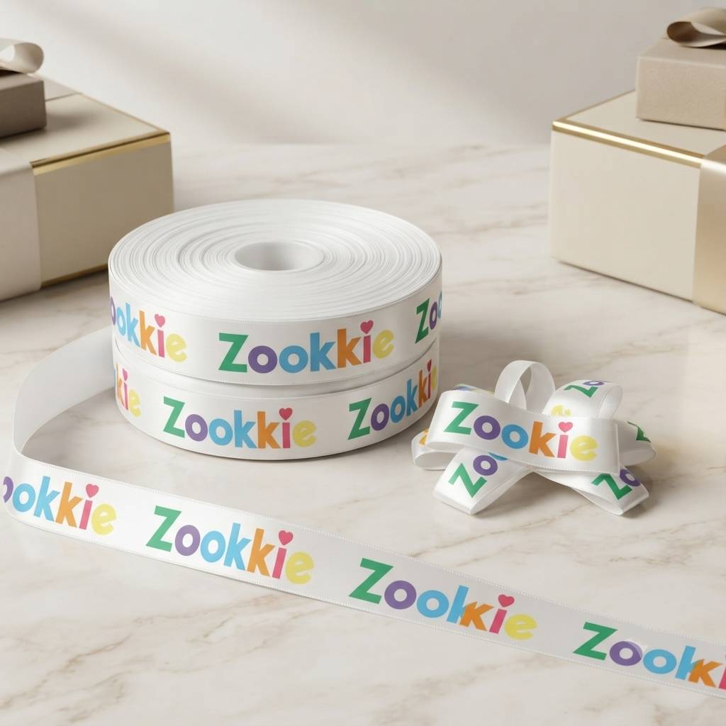 Custom Printed Satin Ribbon Rolls For Gift Box Packaging Custom Printed Satin Ribbon Rolls For Gift Box Packaging