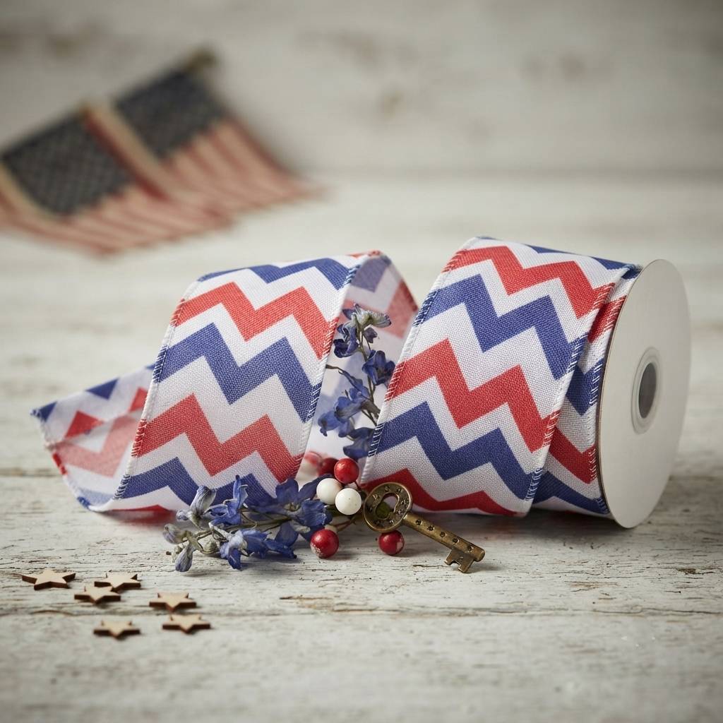 Custom Patriotic American Flag Satin Ribbons For Holiday Decorating Custom Patriotic American Flag Satin Ribbons For Holiday Decorating