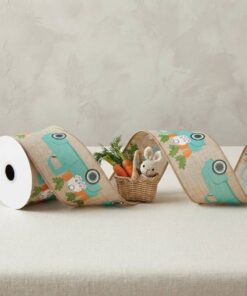 Custom Easter Bunny And Vintage Truck Printed Burlap Ribbons